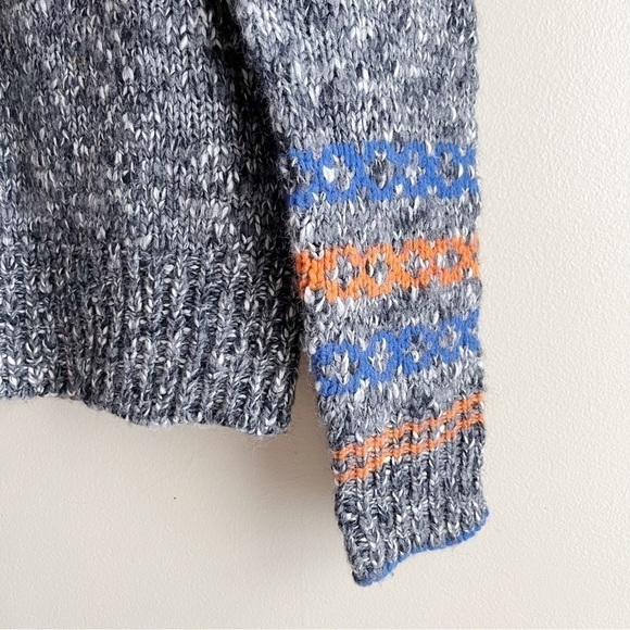 J.Crew Fair Isle Wool Blend Marled Crewneck Sweater in Grey & Multicolor Pop, Sm - Picture 6 of 9